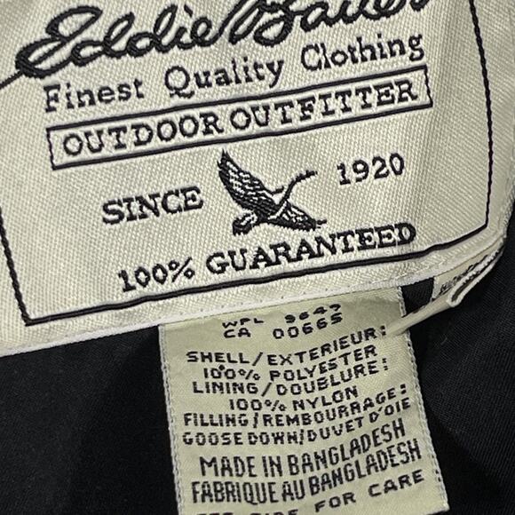 Eddie Bauer Jacket Womens‎ Medium Black Quilted Goose Down Puffer Winter Coat - Picture 7 of 8